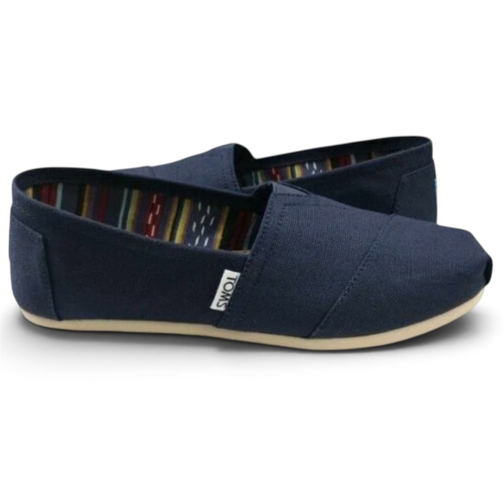 TOMS Classic Alpargata Slip-on Canvas Flats Navy Blue - Sz 6 - NIB